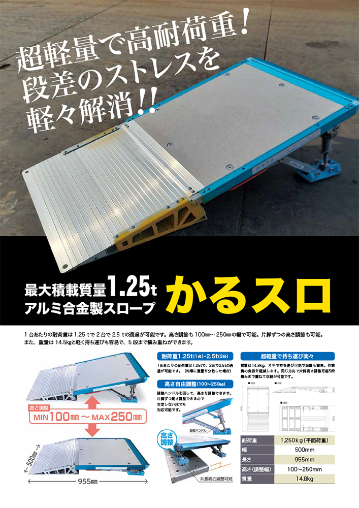 【新商品】超軽量で高耐荷重な段差解消スロープ「かるスロ」